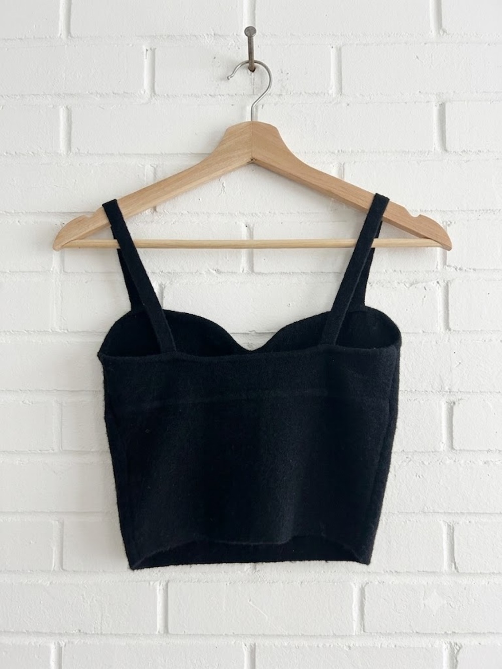 Wilfred Aritzia Sicily Knit Bustier Cami Crop Tank Top Black Size L - Picture 2 of 8